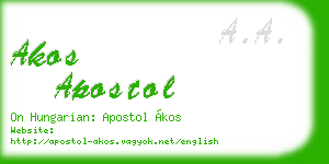akos apostol business card